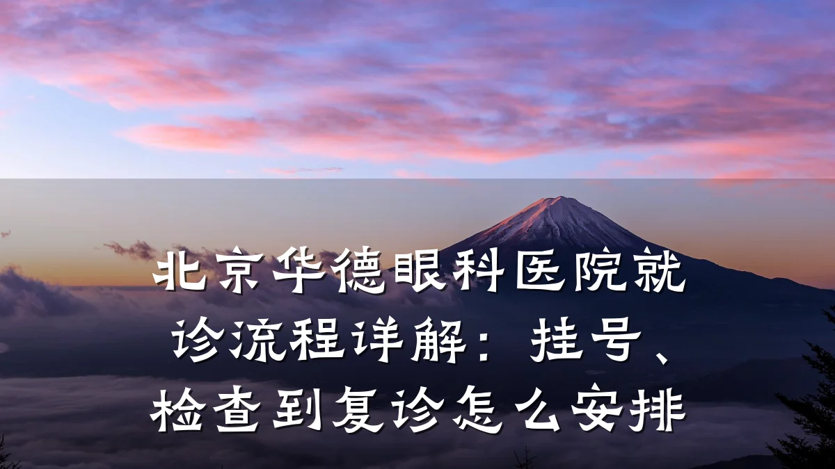 北京华德眼科医院就诊流程详解：挂号、检查到复诊怎么安排