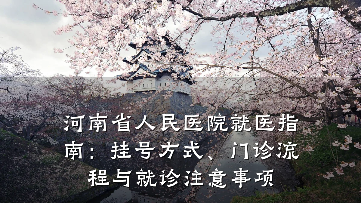 河南省人民医院就医指南：挂号方式、门诊流程与就诊注意事项