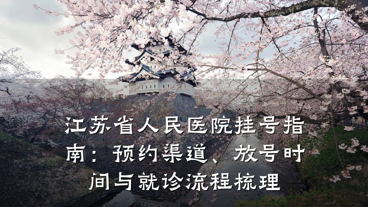 江苏省人民医院挂号指南：预约渠道、放号时间与就诊流程梳理