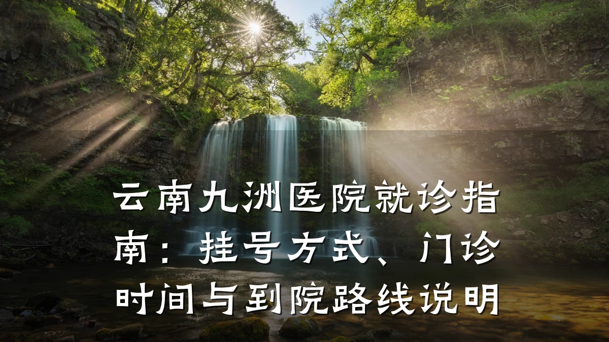 云南九洲医院就诊指南：挂号方式、门诊时间与到院路线说明