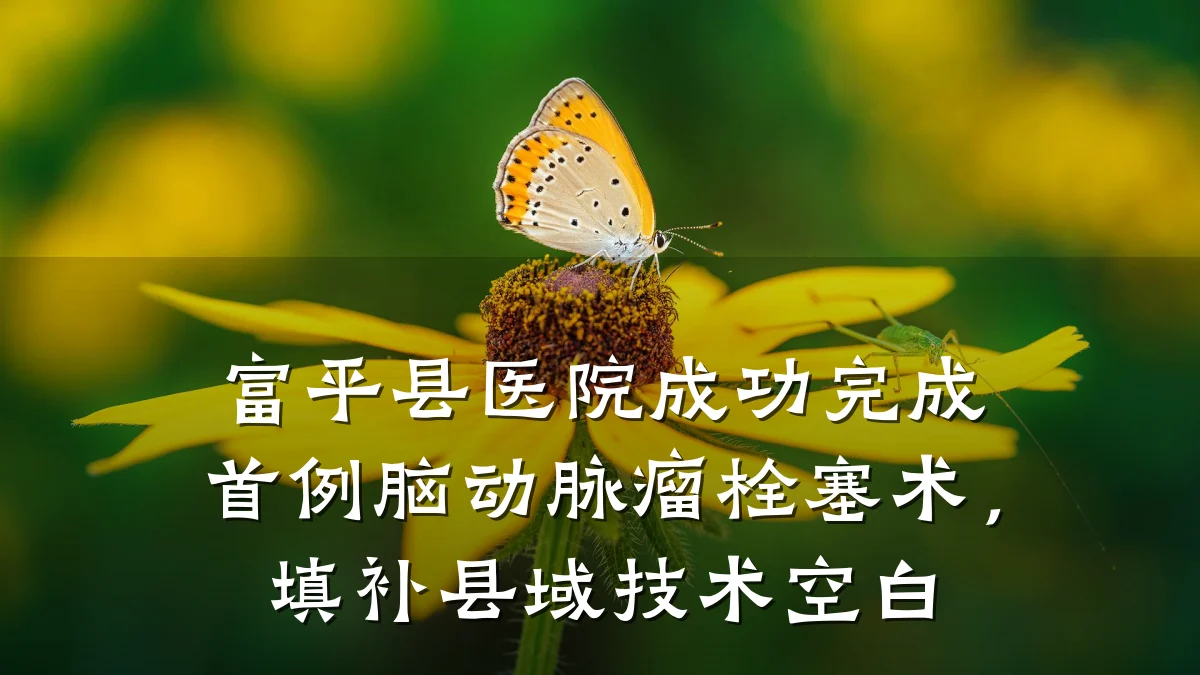 富平县医院成功完成首例脑动脉瘤栓塞术，填补县域技术空白