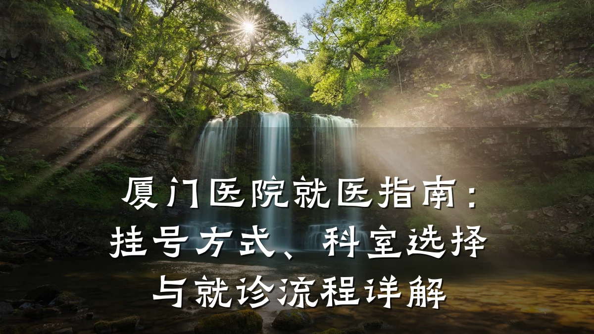 厦门医院就医指南：挂号方式、科室选择与就诊流程详解