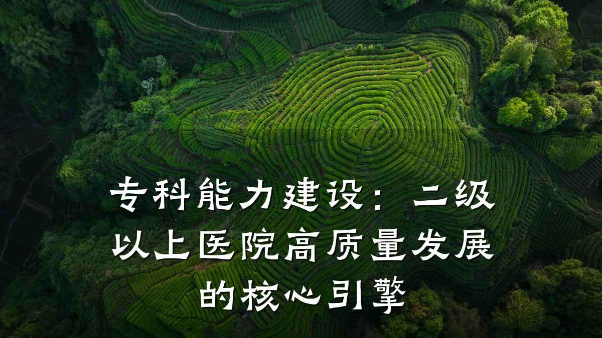 专科能力建设：二级以上医院高质量发展的核心引擎