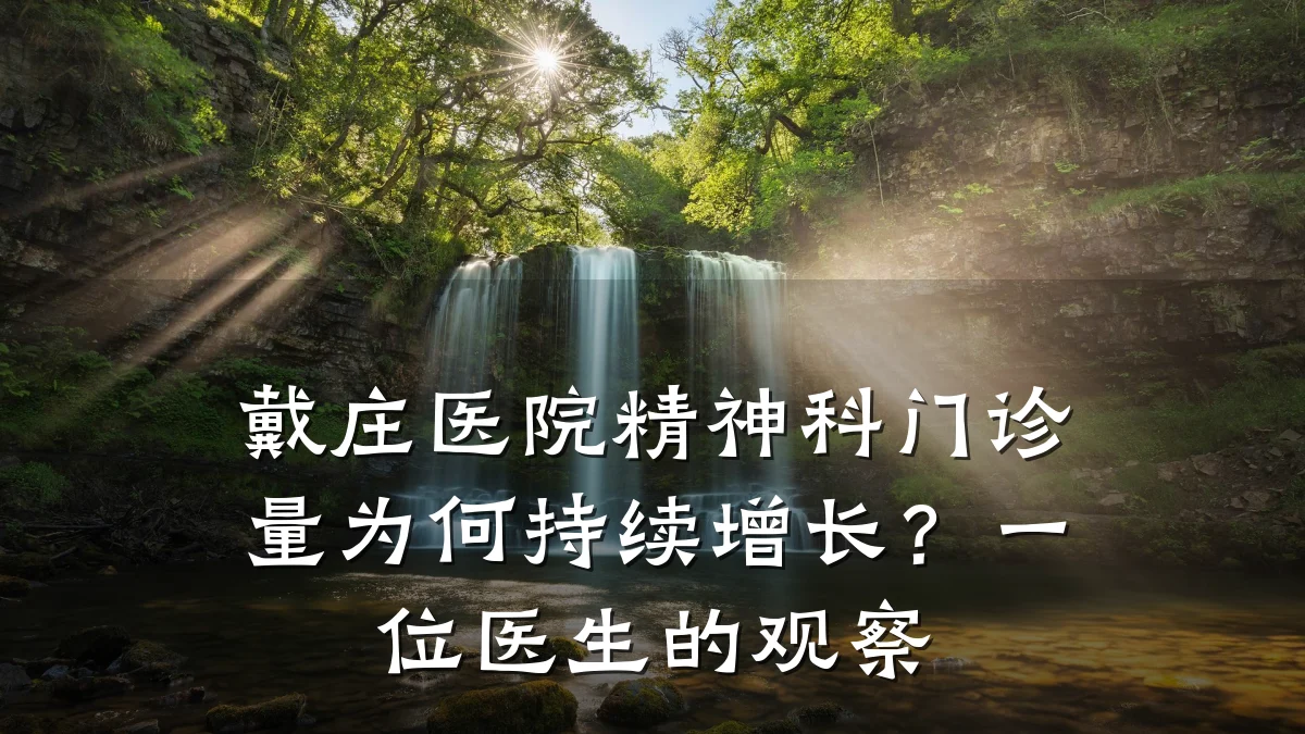 戴庄医院精神科门诊量为何持续增长？一位医生的观察