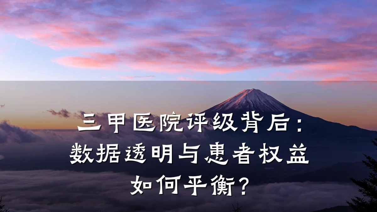 三甲医院评级背后：数据透明与患者权益如何平衡？